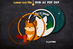 Christmas Fox SVG laser cut files for Glowforge Product Image 3