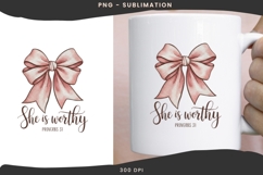 She is worthy png design for T-shirts Product Image 3