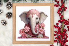 Cute Pink Christmas Animals Clipart Sublimation Product Image 3