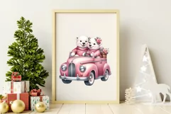 Valentine’s Day Couple Polar bears Watercolor Clipart Product Image 3