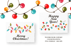 Retro Christmas garland illustrations. Product Image 3