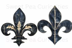 Fleur de lis, Denim, Ephemera, Shabby Chic , PNG, Clipart Product Image 3