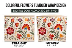 Colorful Flowers tumbler warp design Product Image 3