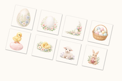 Romantic Easter Watercolor Clipart Product Image 4