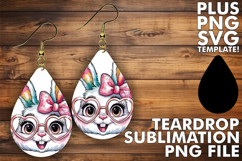 Cheerful Teardrop Earrings Ideas PNG, Easter Bunny Product Image 1