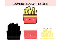 Kawaii French Fries SVG Bundle | Cute Fast Food Clipart | PN Product Image 2