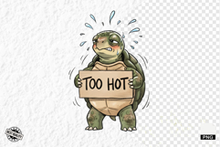 Quirky Funny Summer Turtle Clipart Product Image 1