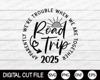 Road Trip 2025 SVG, Girls Trip SVG, Summer Vacation Shirt Product Image 3