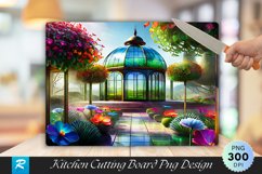 Colorful Glass Garden Cutting Board PNG Design Product Image 1
