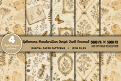 Ephemera Handwritten Script Junk Journal JPG Product Image 1