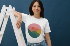 Colorful Sunset Mountain Landscape Embroidery Design Product Image 3