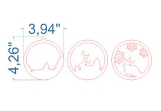 Hare Christmas Ornament SVG laser cut file for Glowforge Product Image 4