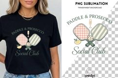 Paddle &amp; Prosecco Social Club PNG | Pickleball Wine Design Product Image 3