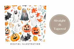 Cartoon Halloween Tumbler Design, Watercolor Halloween Ghost Product Image 3