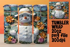 Summer Snowman Sublimation Tumbler Wrap 20oz Holiday Joy Product Image 1