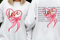 2 PNGs Valentines Day Love with Bow and Hearts, Valentine Product Image 2