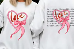 2 PNGs Valentines Day Love with Bow and Hearts, Valentine Product Image 2