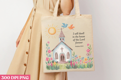 I Will Dwell In The House PNG, Retro Church Sublimation PNG Product Image 3