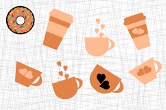 orange and black coffee cups clipart Product Image 3