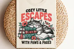 Fully Booked Cat Lover PNG, Cozy Cats and Books Reader PNG, Product Image 3