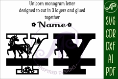 Unicorn Capital Monogram Letter name sign Y SVG Product Image 3