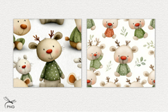 Funny Christmas bears digital paper, seamless pattern Product Image 3
