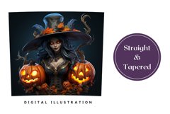 3D Halloween Tumbler Sublimation, Halloween Witch PNG Product Image 3