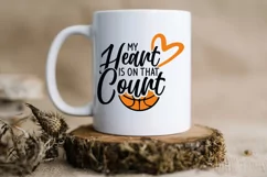 My heart is on that court svg, Basketball shirt svg, Product Image 2