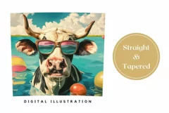 Funny Cow Tumbler Sublimation, Cow in Sunglasses Tumbler Product Image 3
