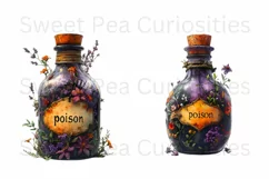 Halloween, Poison, Bottles, Ephemera, PNG, Clipart Product Image 3