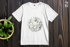 White Rose Floral Bouquet Clipart Sublimation PNG Product Image 2