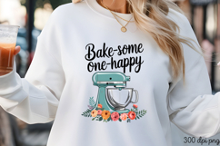 Bake-some one-happy PNG, Vintage Kitchen Sublimation PNG Product Image 3