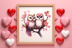 Couple Owl Valentines Day Clipart, Couple Owl Clipart Product Image 1