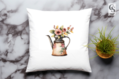 Vintage Floral Teapot Clipart Sublimation PNG Product Image 3