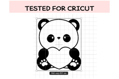 Cute Panda with Heart SVG | Kawaii Valentine’s Day Panda Cli Product Image 3