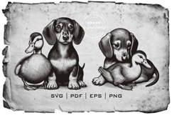 Cute Dachshund and Duckling Vector Bundle Product Image 3