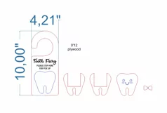 Tooth Fairy Door Hanger SVG Laser cut file for Glowforge Product Image 4
