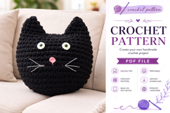 Chunky Cat Crochet Pillow Pattern PDF Product Image 4