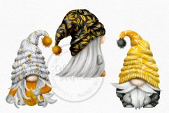 Yellow and Grey Set of 6 Gnomes | Gnome Clipart Png Product Image 2