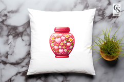 Floral Heart Jar Clipart Sublimation PNG Product Image 3