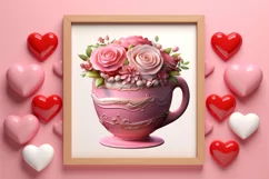 Coffee Latte Cups Valentine Clipart, Valentines PNG Product Image 3