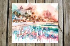 BeachLife | 4 summer Skinny Tumbler Sublimation designs Product Image 3