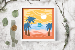 Beach layered paper cut | beach layered paper cutting Product Image 3