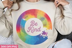 Be kind PNG, Autism Sublimation PNG Product Image 3