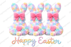 Happy Easter PNG Coquette Easter Bunny, Faux yarn Bunny PNG Product Image 4
