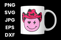 Funny Pink Cowboy Smile Face Humor SVG, PNG, JPG, EPS, DXF Product Image 3