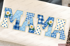 Mama Blue Patchwork Floral PNG Bundle,mama png Design Product Image 3