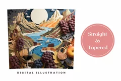 3D Wine Tumbler Wrap PNG, Summer Sublimation Tumbler Design Product Image 3