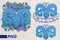 Aries png zodiac sign floral vintage boho 3 PNG Product Image 1