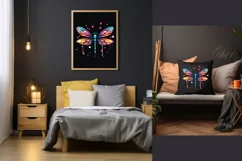 Watercolor Fantasy Dragonfly design PNG/JPEG Product Image 4